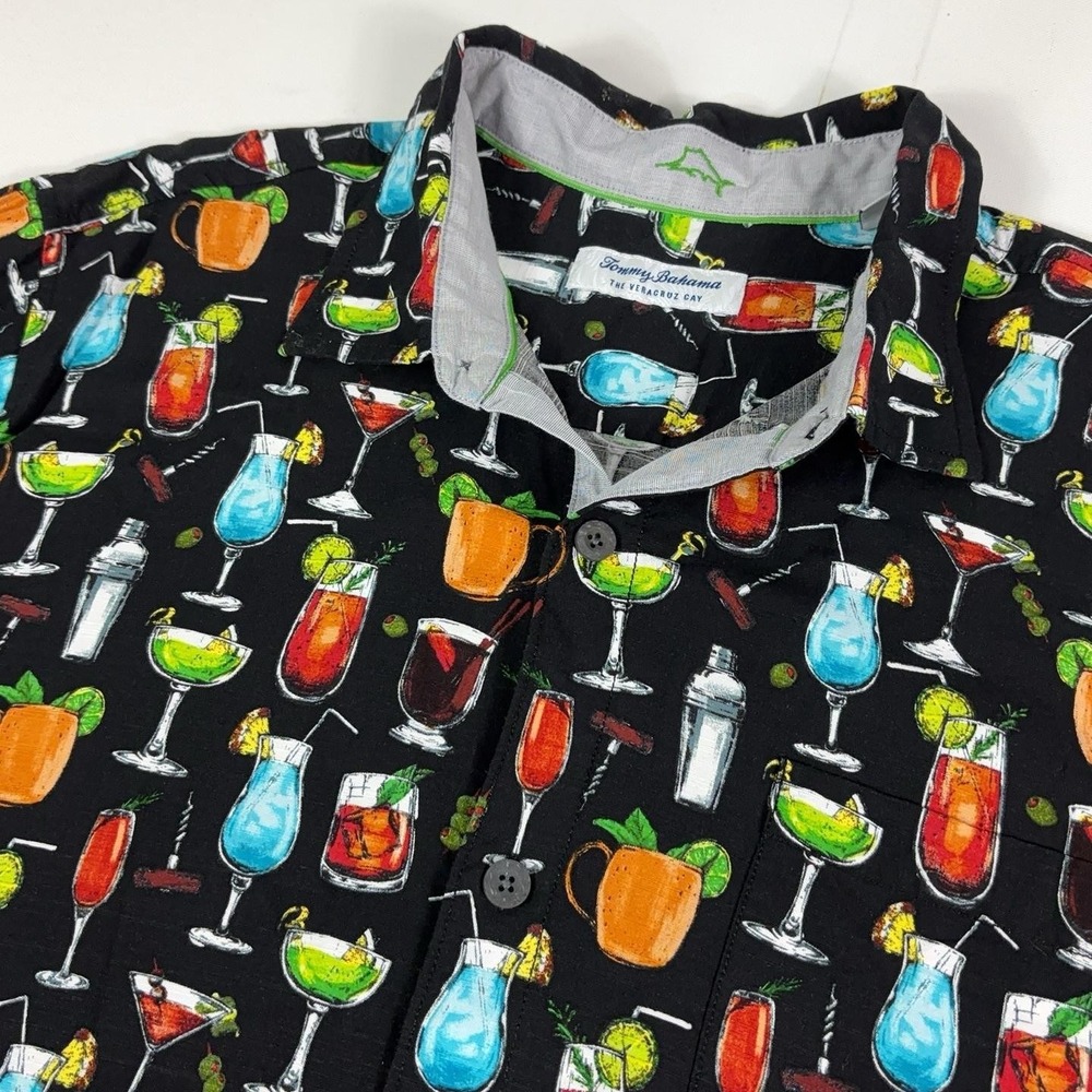 Tommy Bahama Veracruz Cay Shirt Mens XL Cocktail Hawaiian Short Sleeve Button Up